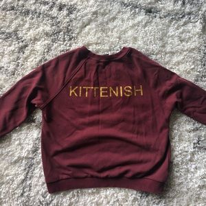 Kittenish burgundy sweatshirt